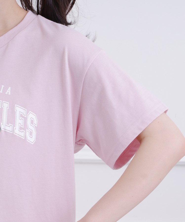 ピンク ラテ(PINK-latte)の接触冷感 カレッジロゴTシャツ5