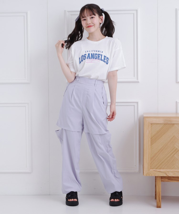 ピンク ラテ(PINK-latte)の接触冷感 カレッジロゴTシャツ9