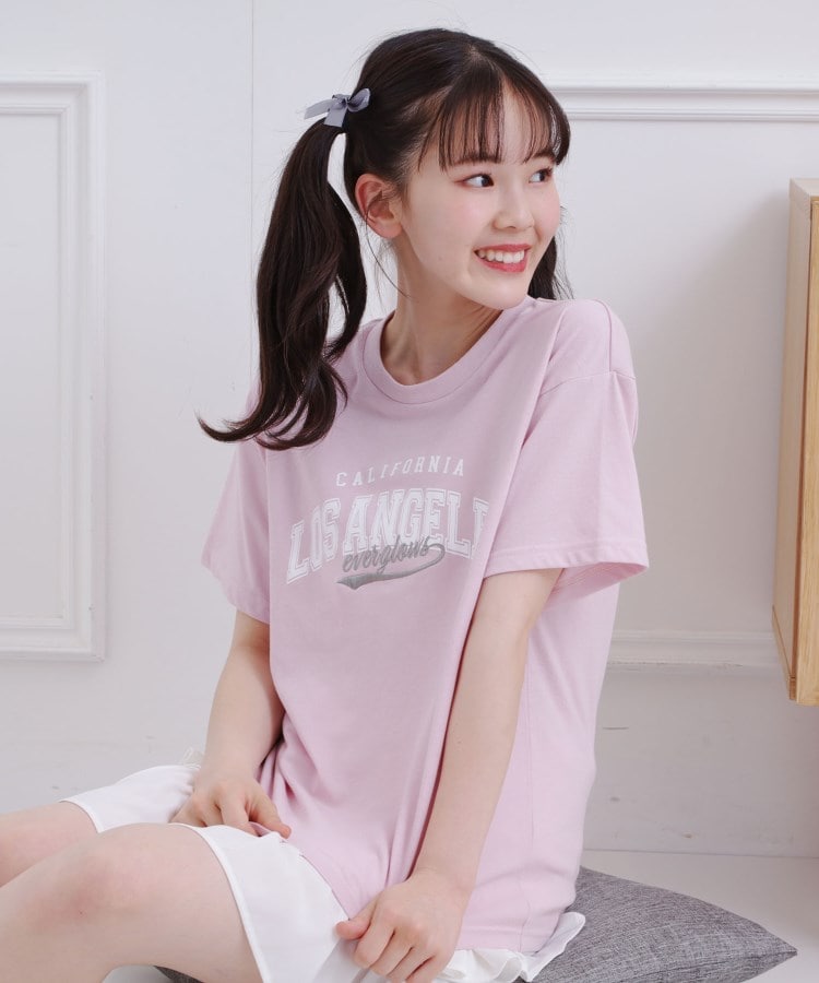 ピンク ラテ(PINK-latte)の接触冷感 カレッジロゴTシャツ15