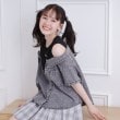 ピンク ラテ(PINK-latte)の肩あきデニムドッキングシャツ8