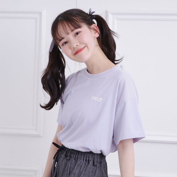ピンク ラテ(PINK-latte)の接触冷感 バックハートロゴTシャツ Ｔシャツ