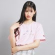 ピンク ラテ(PINK-latte)のオーロラプリントハートあきTシャツ ライトピンク(070)