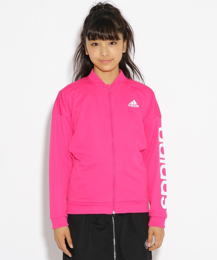 ピンク ラテ(PINK-latte)のadidas 袖ロゴジャージジャケット1