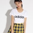 ピンク ラテ(PINK-latte)の【adidas/アディダス】 ロゴTシャツ オフホワイト(003)