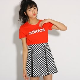 ピンク ラテ(PINK-latte)の【adidas/アディダス】 ベーシックロゴTシャツ Ｔシャツ