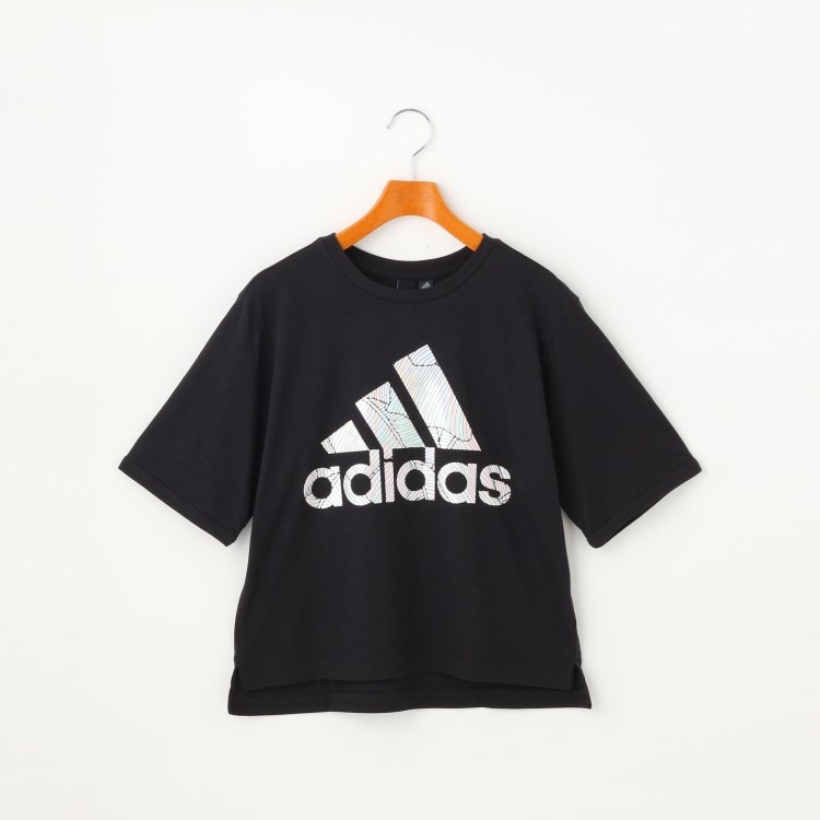 ピンク ラテ(PINK-latte)の【adidas/アディダス】　メタリックロゴＴシャツ Ｔシャツ