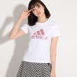 ピンク ラテ(PINK-latte)の【adidas/アディダス】ロゴTシャツ オフホワイト(003)