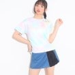 ピンク ラテ(PINK-latte)の【プールグッズ/セットアイテム】タイダイメッシュ水着4点セット ライトグリーン(121)