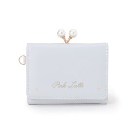ピンク ラテ(PINK-latte)の【ギフト袋付】フェイクパールがま口三つ折り財布 財布
