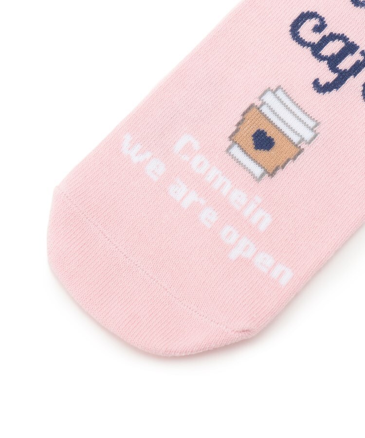 ピンク ラテ(PINK-latte)のカフェロゴ柄 くるぶし丈ソックス3足セット3