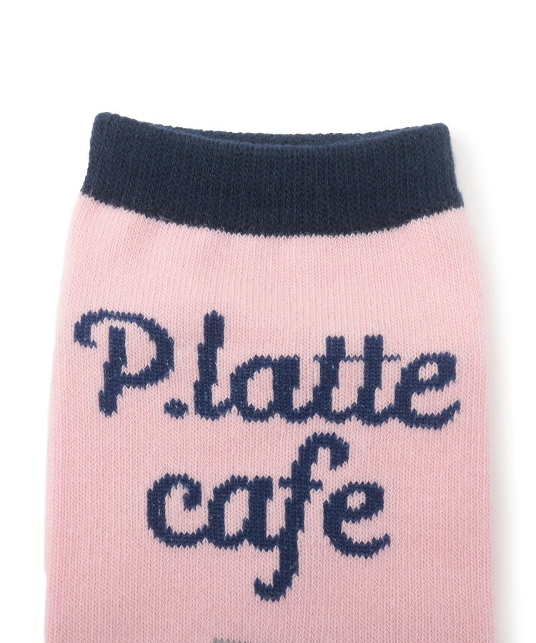 ピンク ラテ(PINK-latte)のカフェロゴ柄 くるぶし丈ソックス3足セット6