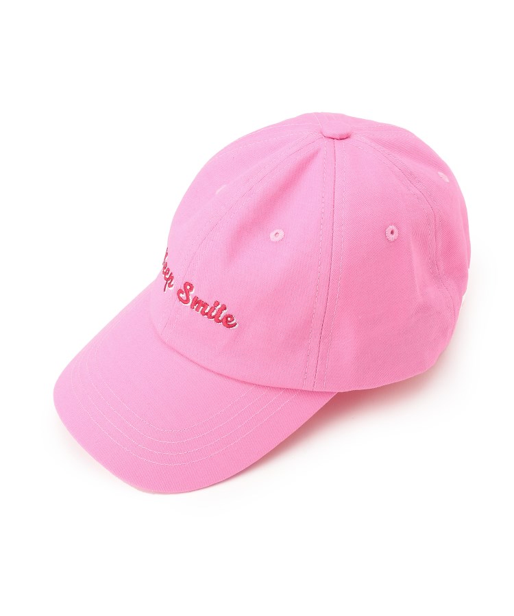 ＜WORLD＞ PINK-latte(ピンク ラテ) ヴィンテージ風配色刺繍CAP