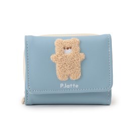 ピンク ラテ(PINK-latte)のクマちゃんサガラ刺しゅう三つ折り財布 財布