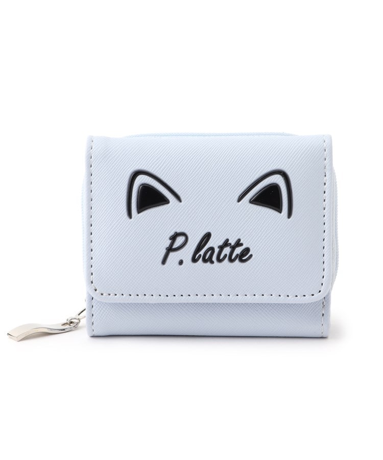 ピンク ラテ(PINK-latte)のネコロゴミニ財布 ライトブルー(091)