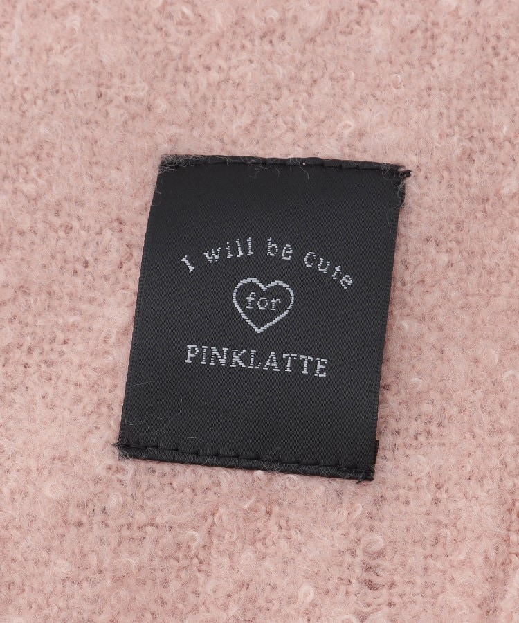 ピンク ラテ(PINK-latte)の太フリンジ無地マフラー5