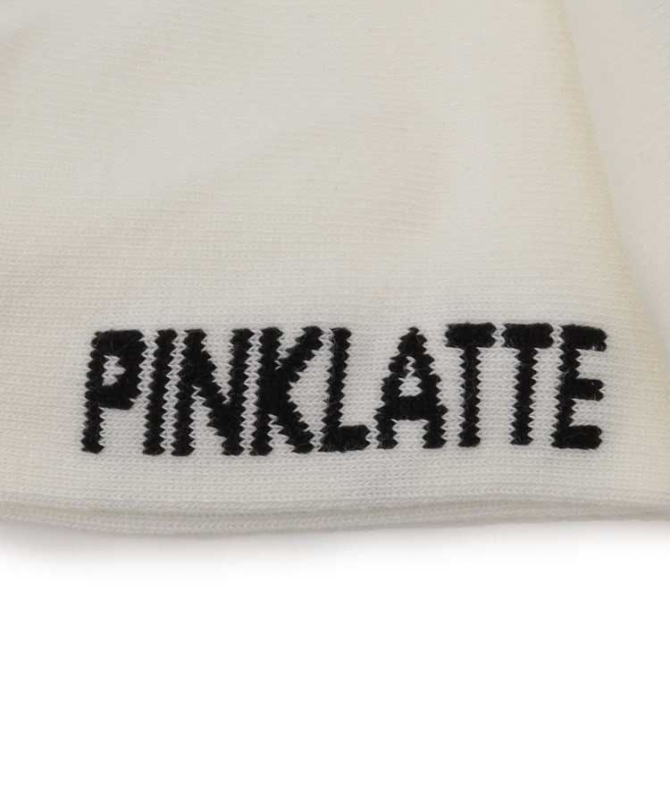 ピンク ラテ(PINK-latte)の刺繍入りカラークルーショート丈ソックス5