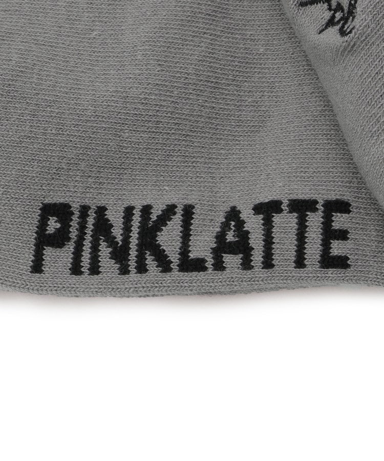 ピンク ラテ(PINK-latte)の刺繍入りカラークルーショート丈ソックス4