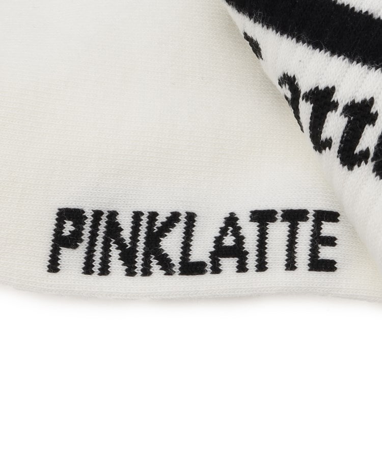ピンク ラテ(PINK-latte)のリブロゴラインショート丈ソックス6