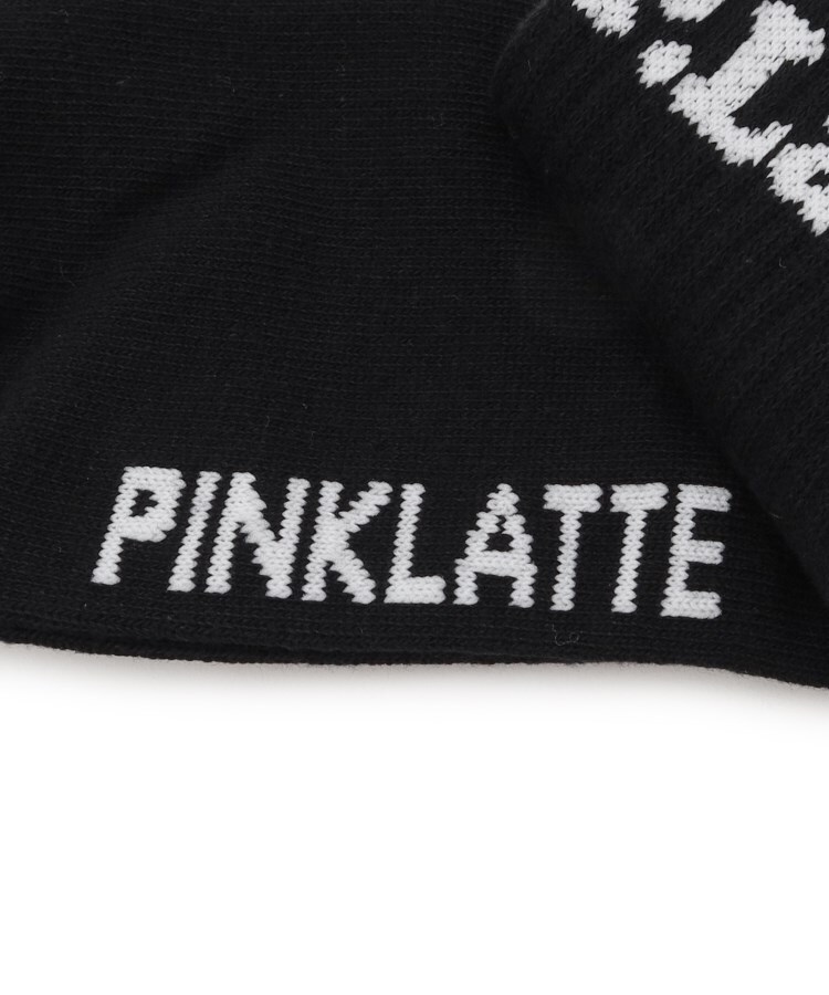 ピンク ラテ(PINK-latte)のリブロゴラインショート丈ソックス7