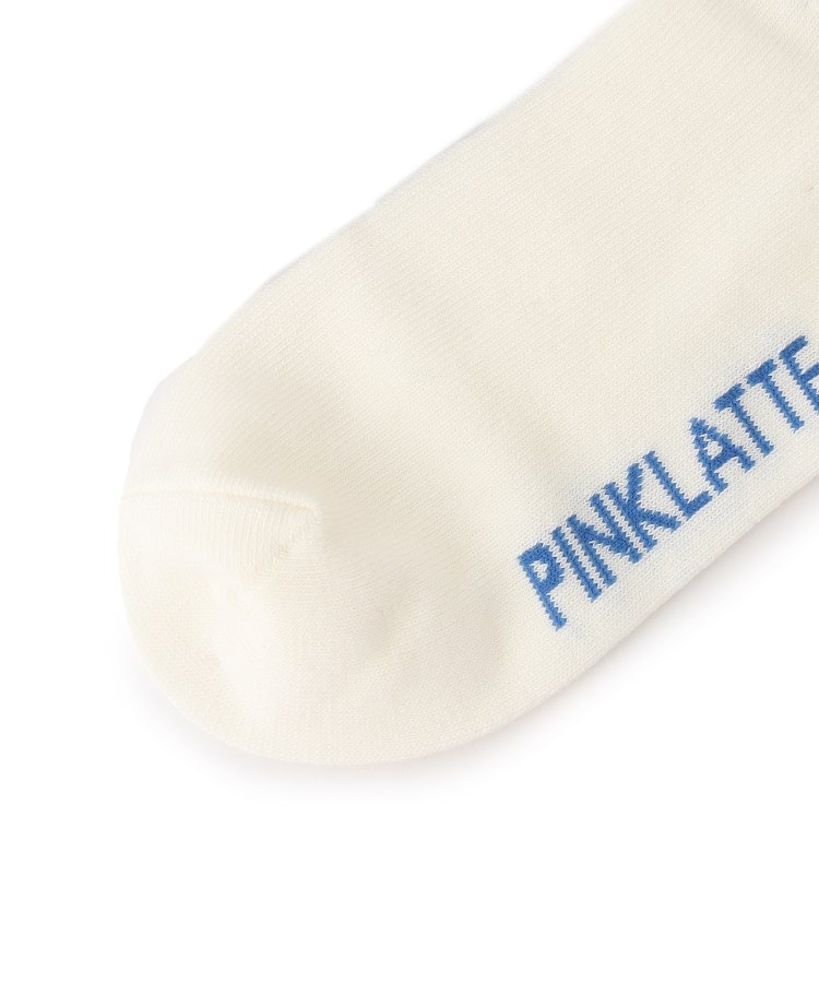 ピンク ラテ(PINK-latte)のラインロゴクルー丈ソックス2