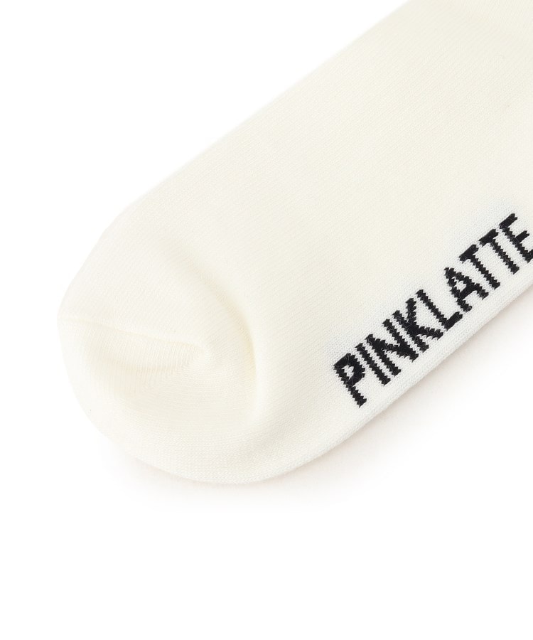 ピンク ラテ(PINK-latte)のPOPロゴショート丈リブソックス4