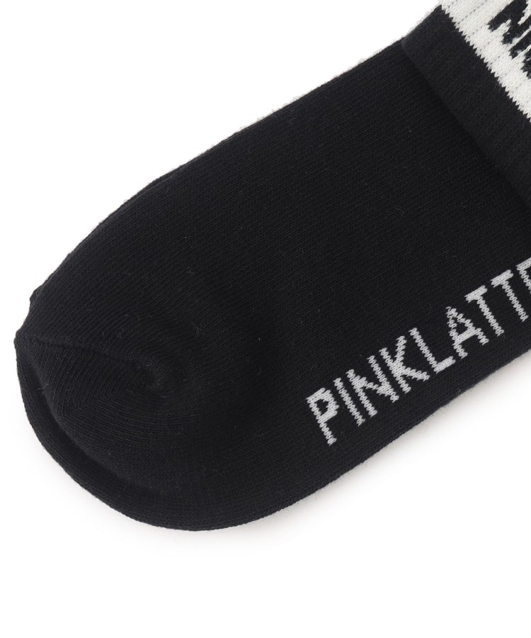 ピンク ラテ(PINK-latte)のラインロゴショート丈ソックス3