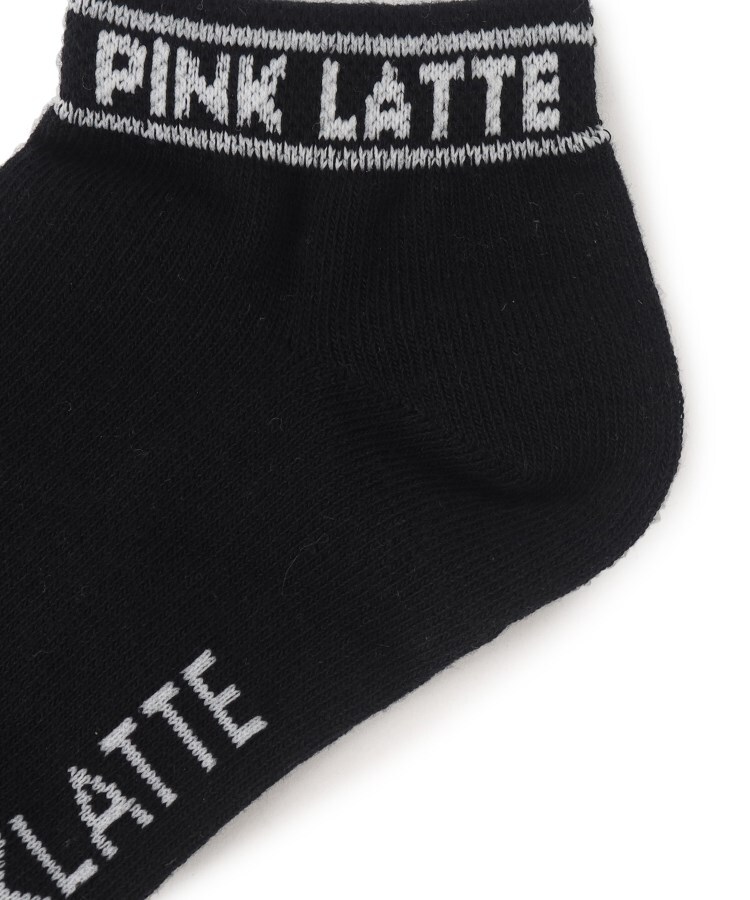 ピンク ラテ(PINK-latte)の履き口ロゴくるぶし丈ソックス4