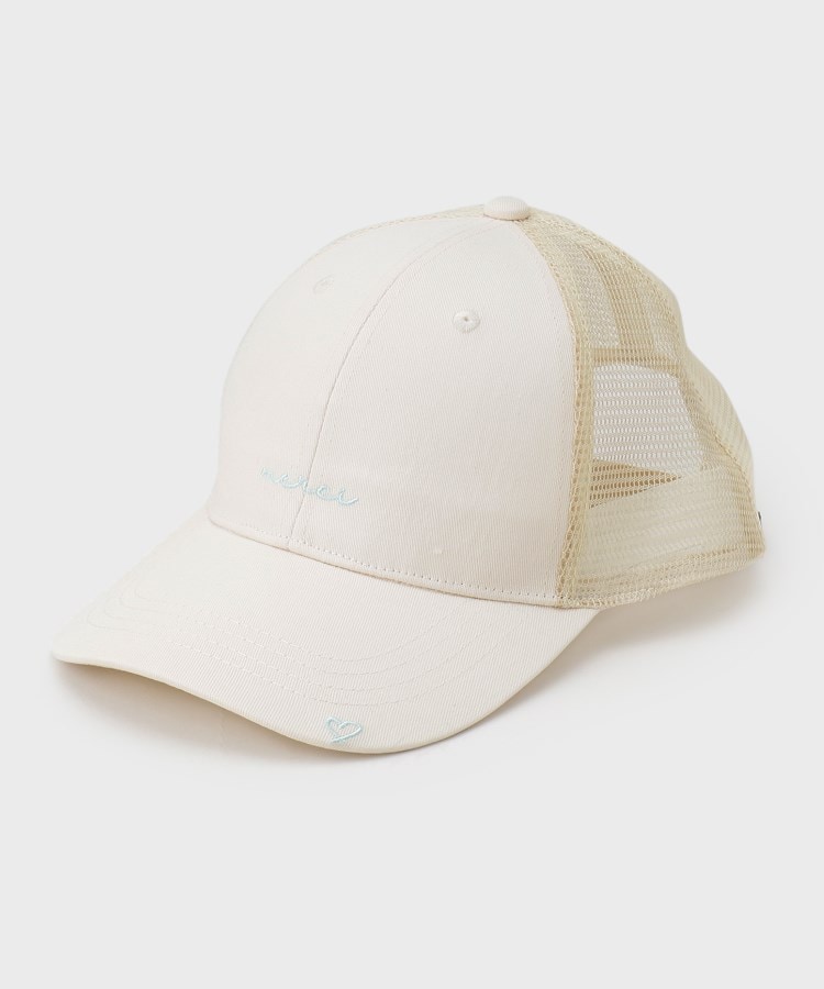 ピンク ラテ(PINK-latte)の【速乾 接触冷感】カラバリメッシュCAP オフホワイト(003)