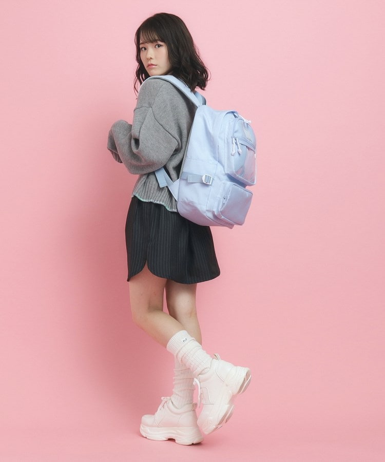 ピンク ラテ(PINK-latte)の【容量約22L】クリアポケットリュック ブルー(091)