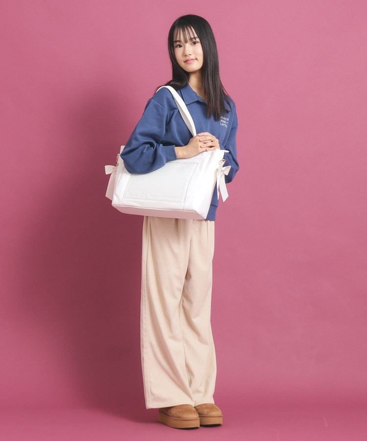 ピンク ラテ(PINK-latte)の【推し活】リボン付横型トートバッグ2