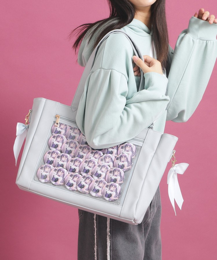 推し活】リボン付横型トートバッグ（トートバッグ） | PINK