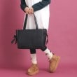 ピンク ラテ(PINK-latte)の【推し活】リボン付横型トートバッグ ブラック(019)
