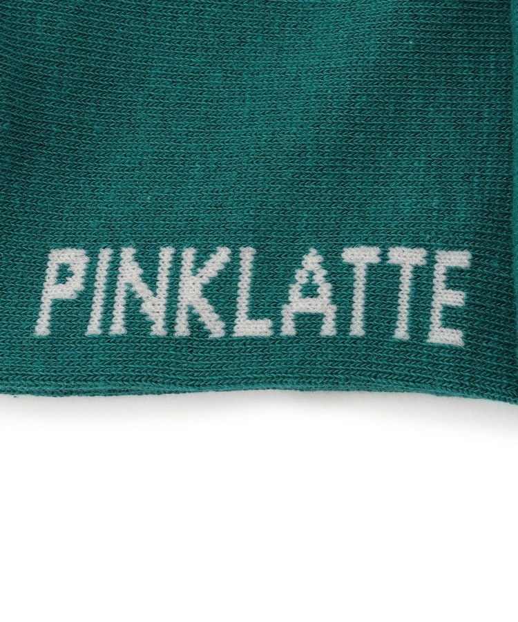 ピンク ラテ(PINK-latte)のラインロゴリブショート丈ソックス5