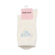 ピンク ラテ(PINK-latte)の刺繍入りカラーショート丈ソックス オフホワイト(003)