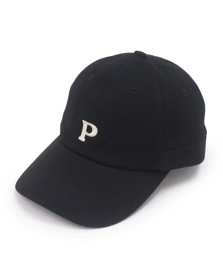 ピンク ラテ(PINK-latte)のロゴ刺繍CAP ブラック(019)