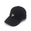 ピンク ラテ(PINK-latte)のロゴ刺繍CAP ブラック(019)