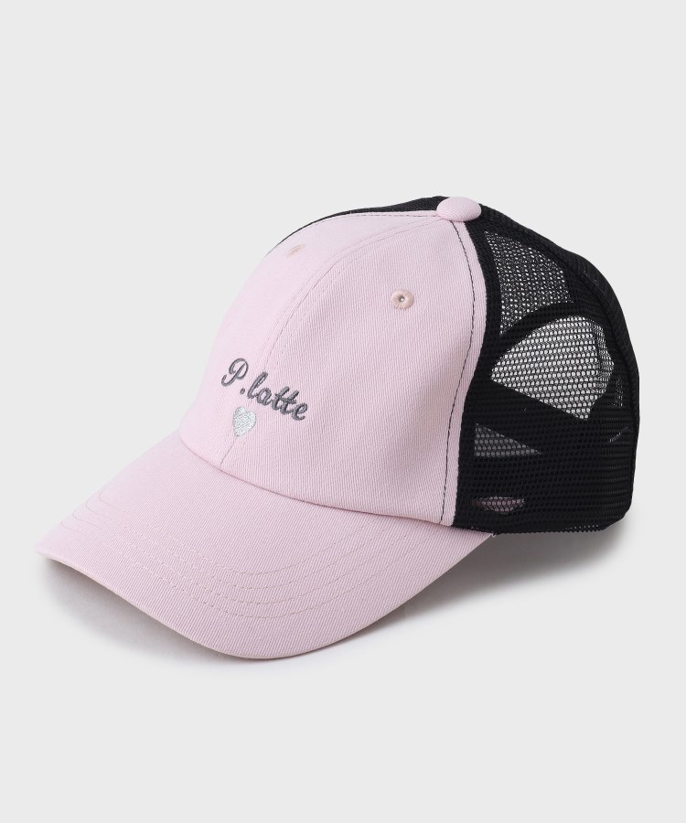 ピンク ラテ(PINK-latte)の【接触冷感】ロゴハートメッシュCAP1