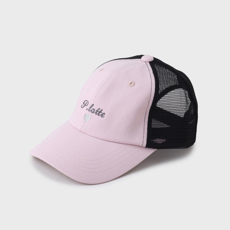 ピンク ラテ(PINK-latte)の【接触冷感】ロゴハートメッシュCAP