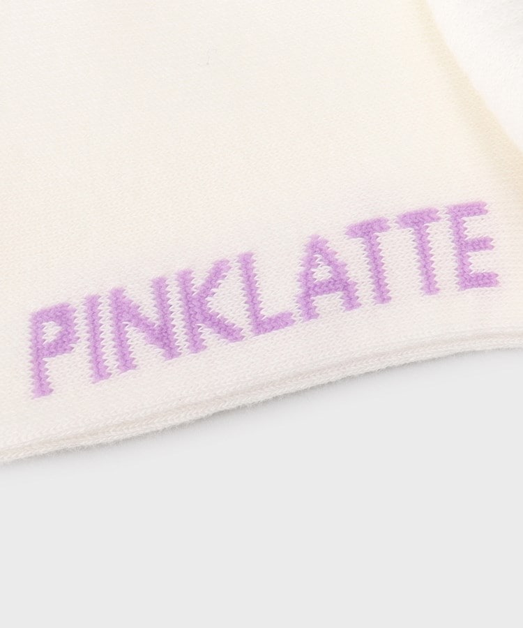 ピンク ラテ(PINK-latte)のPOPカラーラインロゴソックス5