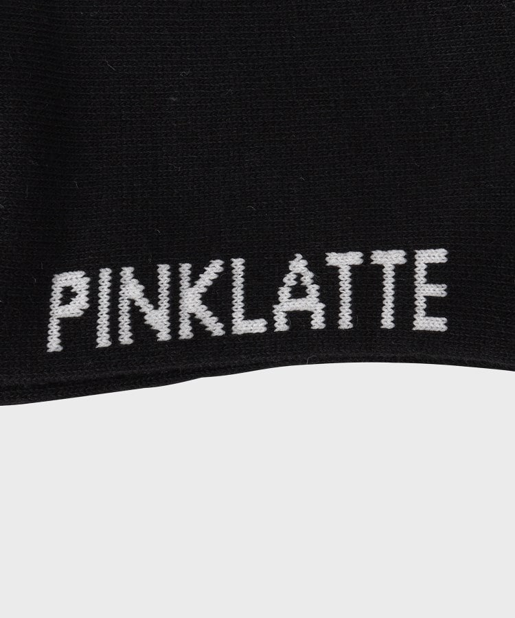 ピンク ラテ(PINK-latte)のラインロゴショート丈ソックス5