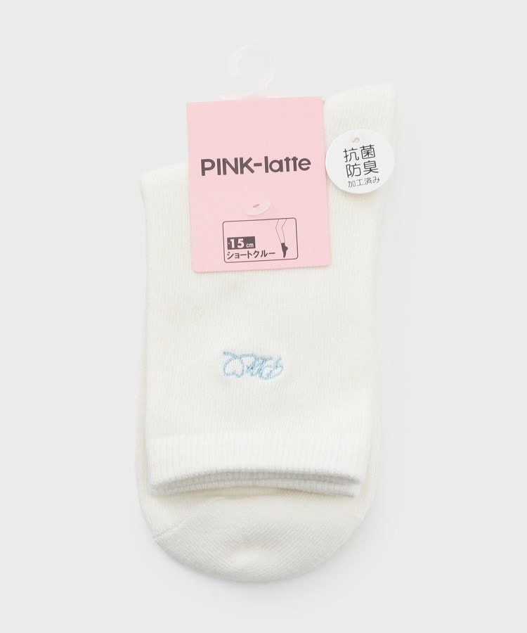 ピンク ラテ(PINK-latte)の15cmショート丈ソックス オフホワイト(003)