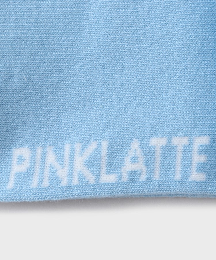 ピンク ラテ(PINK-latte)の配色ロゴショート丈ソックス5