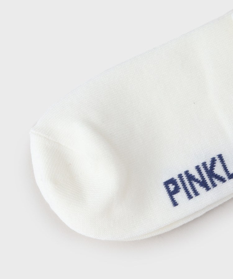 ピンク ラテ(PINK-latte)のくすみカラーロゴラインショート丈ソックス4