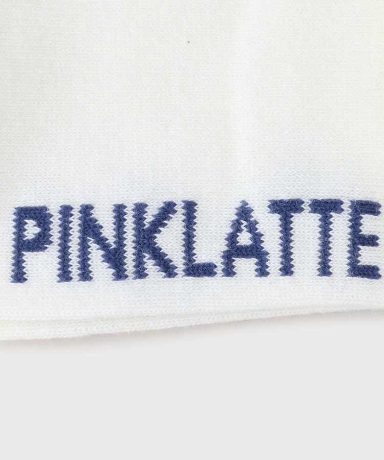 ピンク ラテ(PINK-latte)のくすみカラーロゴラインショート丈ソックス5