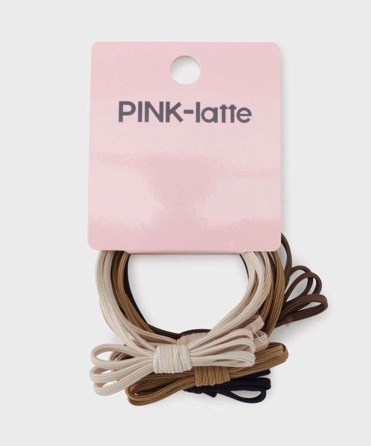 ピンク ラテ(PINK-latte)のリボンヘアゴム5Pセット クリスタル/透明(100)