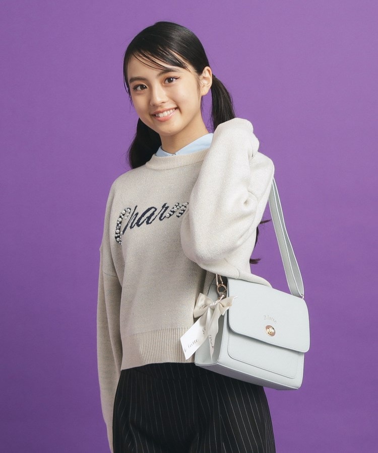 リボンチャーム付きPUショルダー(ショルダーバッグ) | PINK リボンチャーム付きPUショルダー(ショルダーバッグ) | PINK