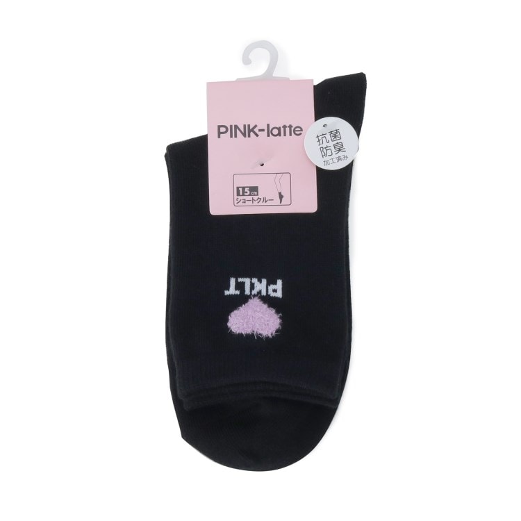 ピンク ラテ(PINK-latte)の【15cm丈】シャギーハート柄ショートソックス ソックス