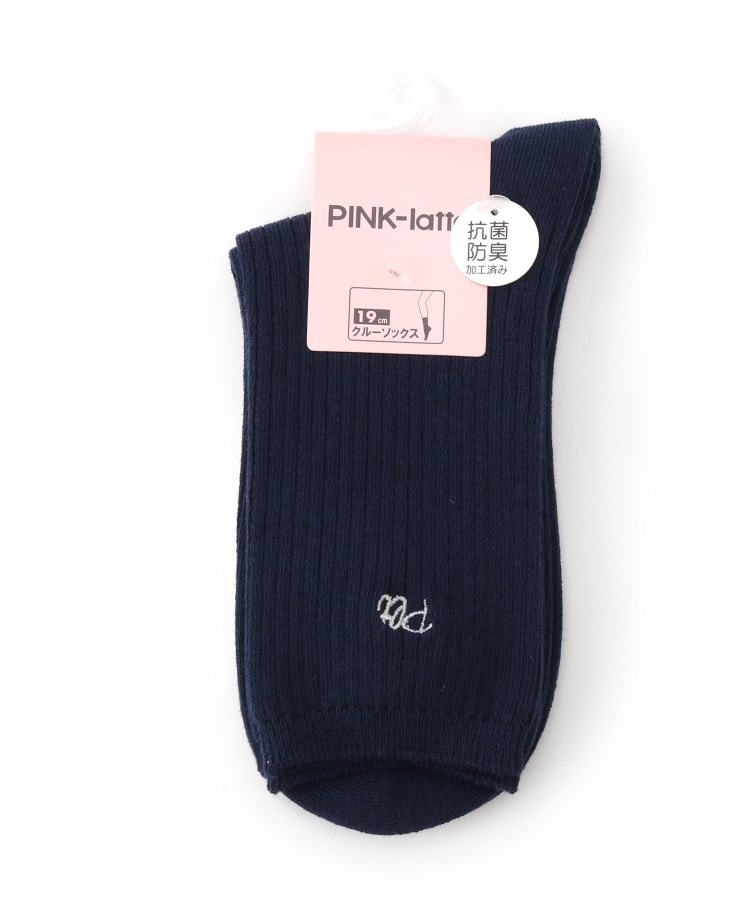 ピンク ラテ(PINK-latte)の【抗菌防臭】リブワンポイントソックス1