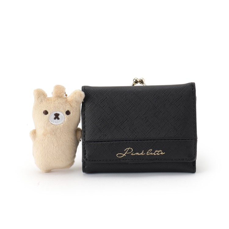 ピンク ラテ(PINK-latte)のマスコット付き三つ折り財布 財布