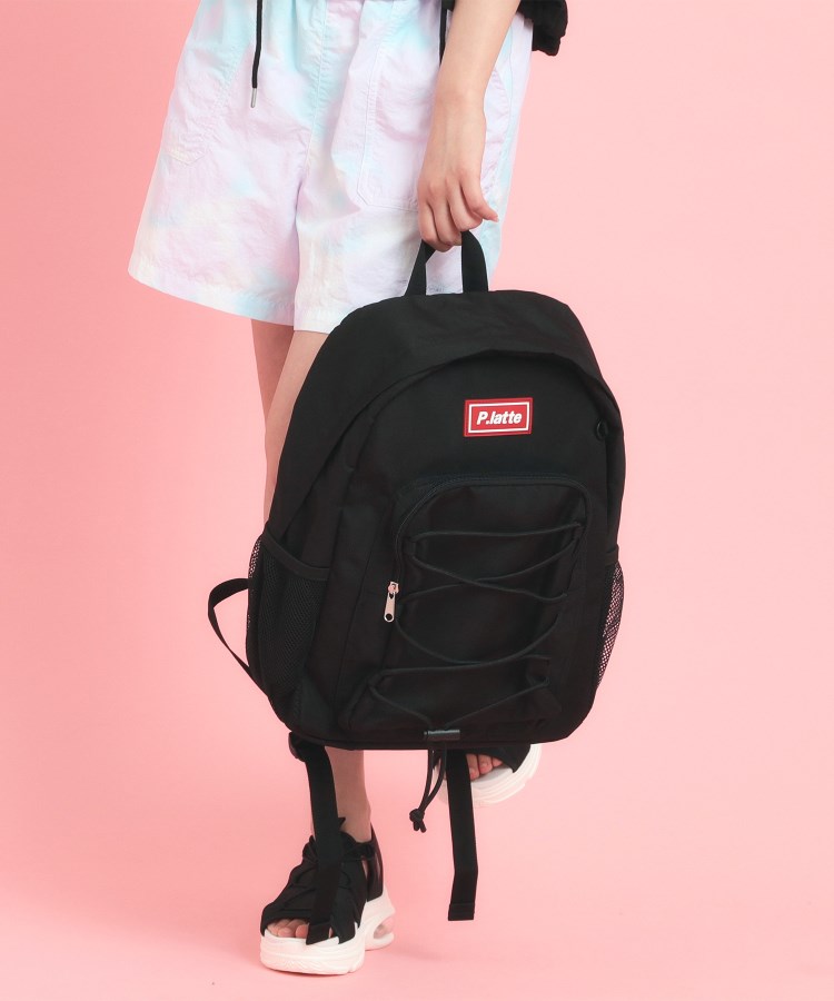 ピンク ラテ(PINK-latte)の【容量約20L】ドローコードリュック ブラック(019)